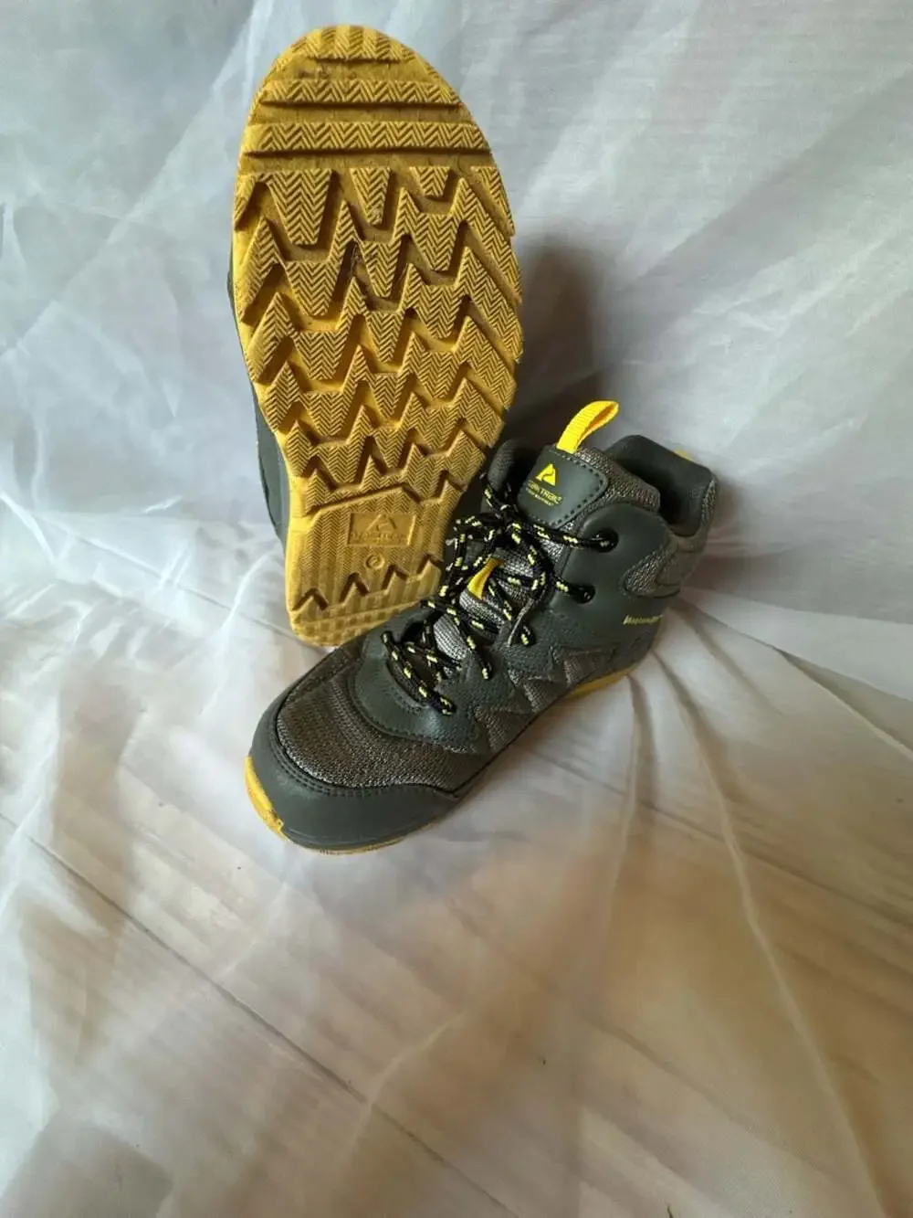 Ozark Trail Boys Hiking Boots Olive Green and Yellow